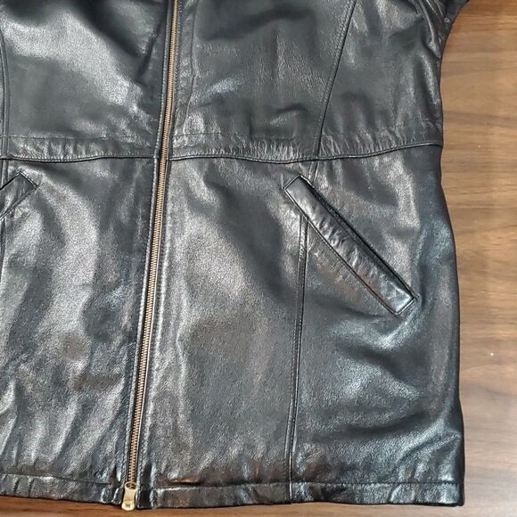 WILSON’S LEATHER Buttery Soft Leather Thinsulate Car‎ Coat Jacket Black Medium - Picture 7 of 15